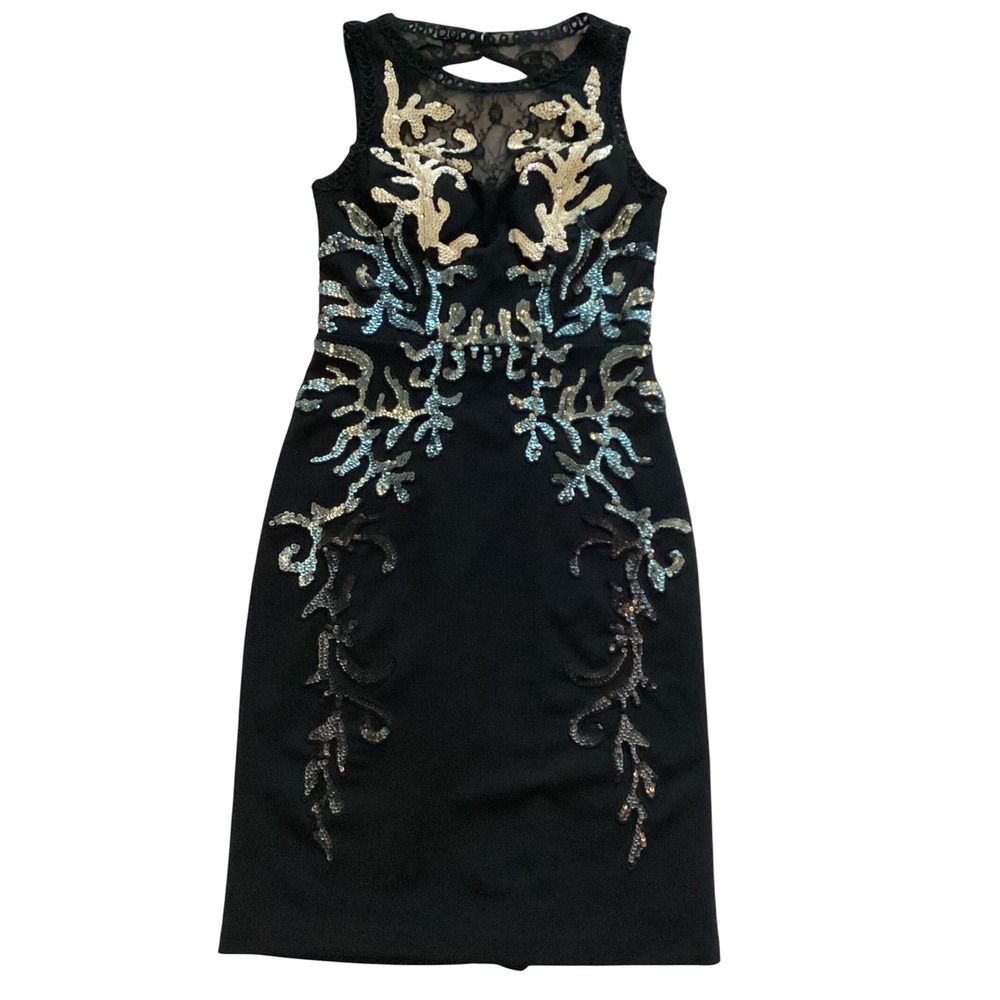 Sue Wong Nocturne Dress Black‎ Sequin Embellished Formal Evening Party